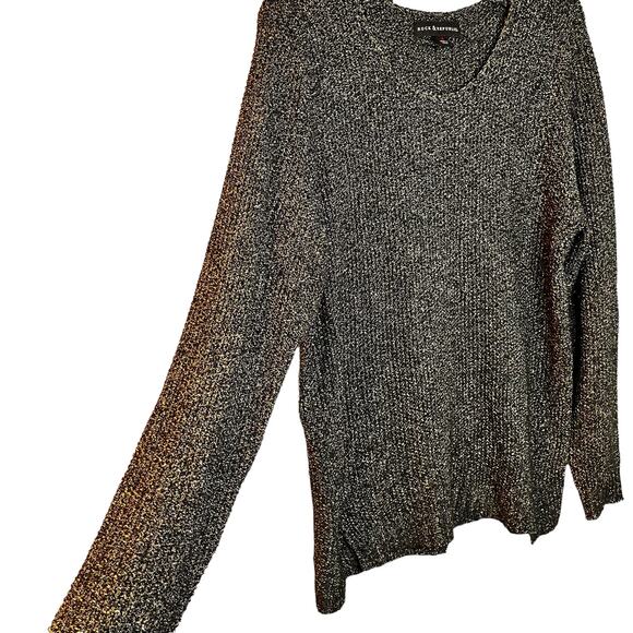 Rock & Republic Oversized Long Sleeve Pullover  Sweater Gold & Black M - Picture 5 of 6